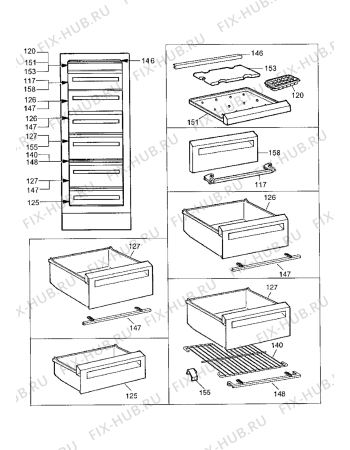 Взрыв-схема холодильника Electrolux EU2717C - Схема узла Internal parts